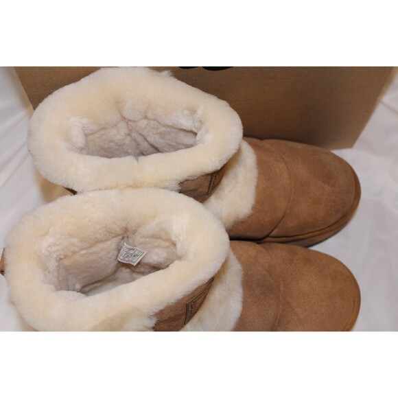 UGG WOMEN'S CLASSIC CHILLAPEAK CLASSIC S SPILL SEAM PLATFORM BOOTS CHESTNUT - Picture 4 of 7